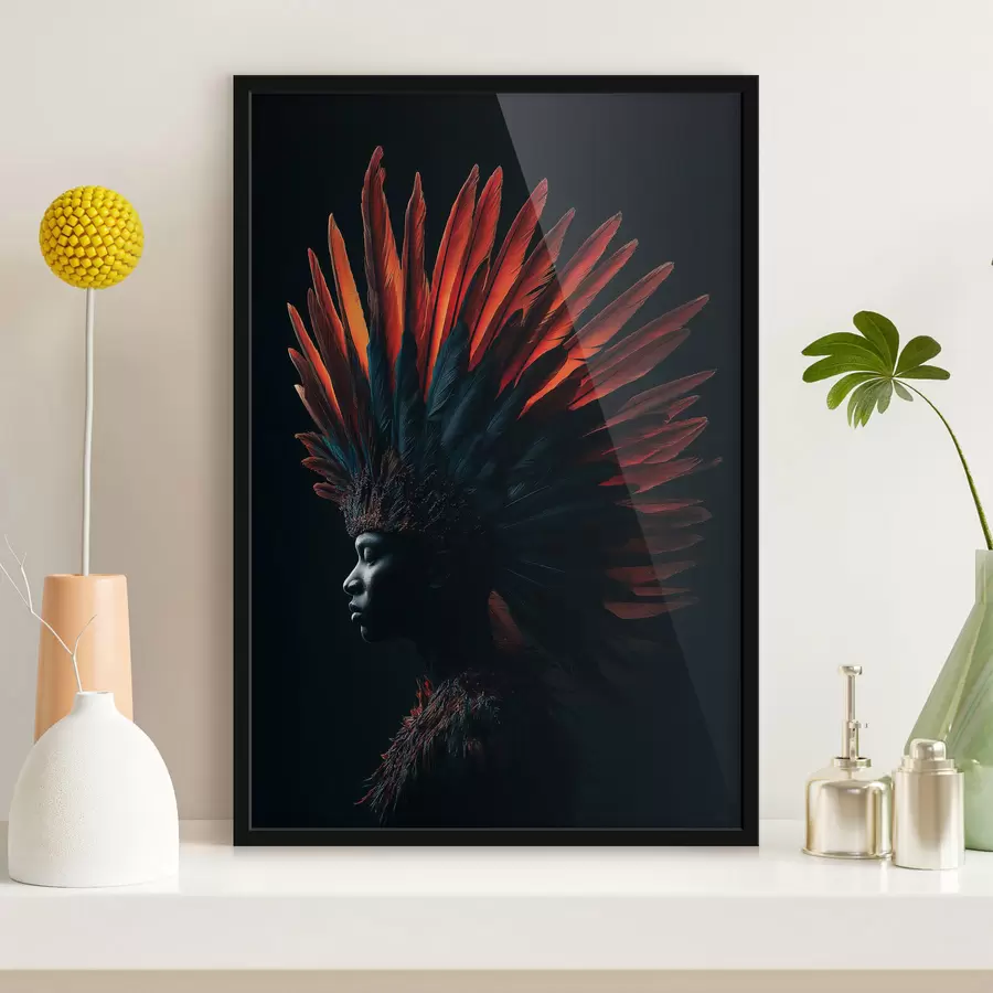 Fototapetai Portretas su plunksnomis f47736