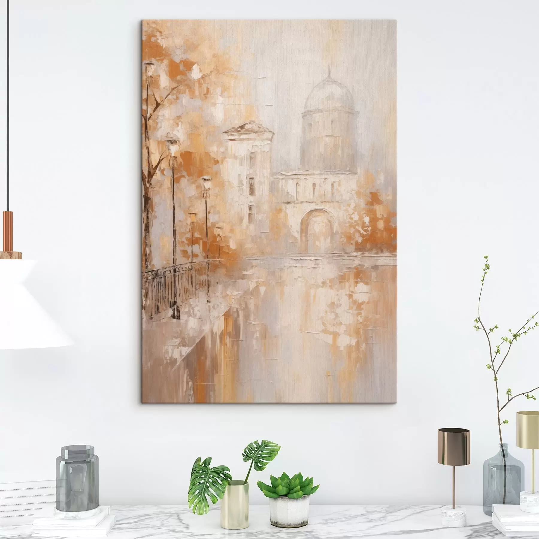 Paveikslėlis Miesto vaizdas su arkos šiltomis spalvomis s47303