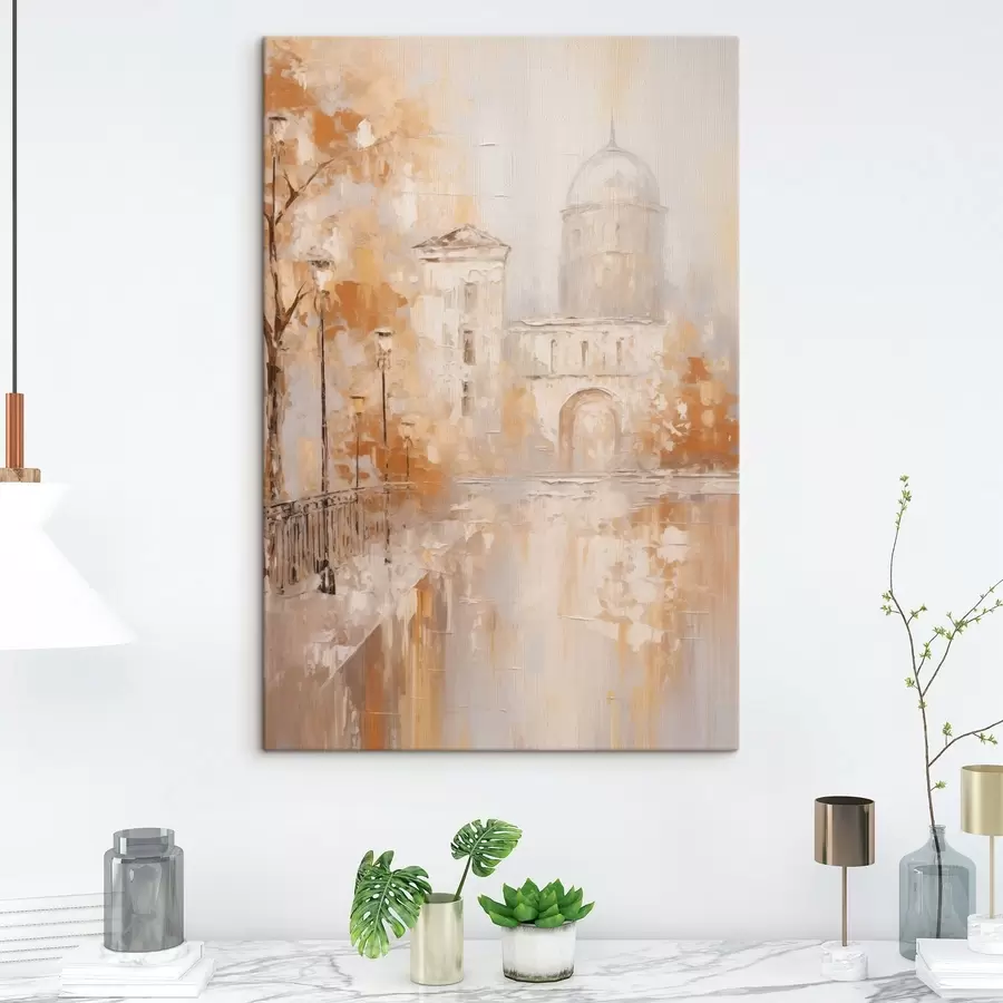 Paveikslėlis Miesto vaizdas su arkos šiltomis spalvomis s47303