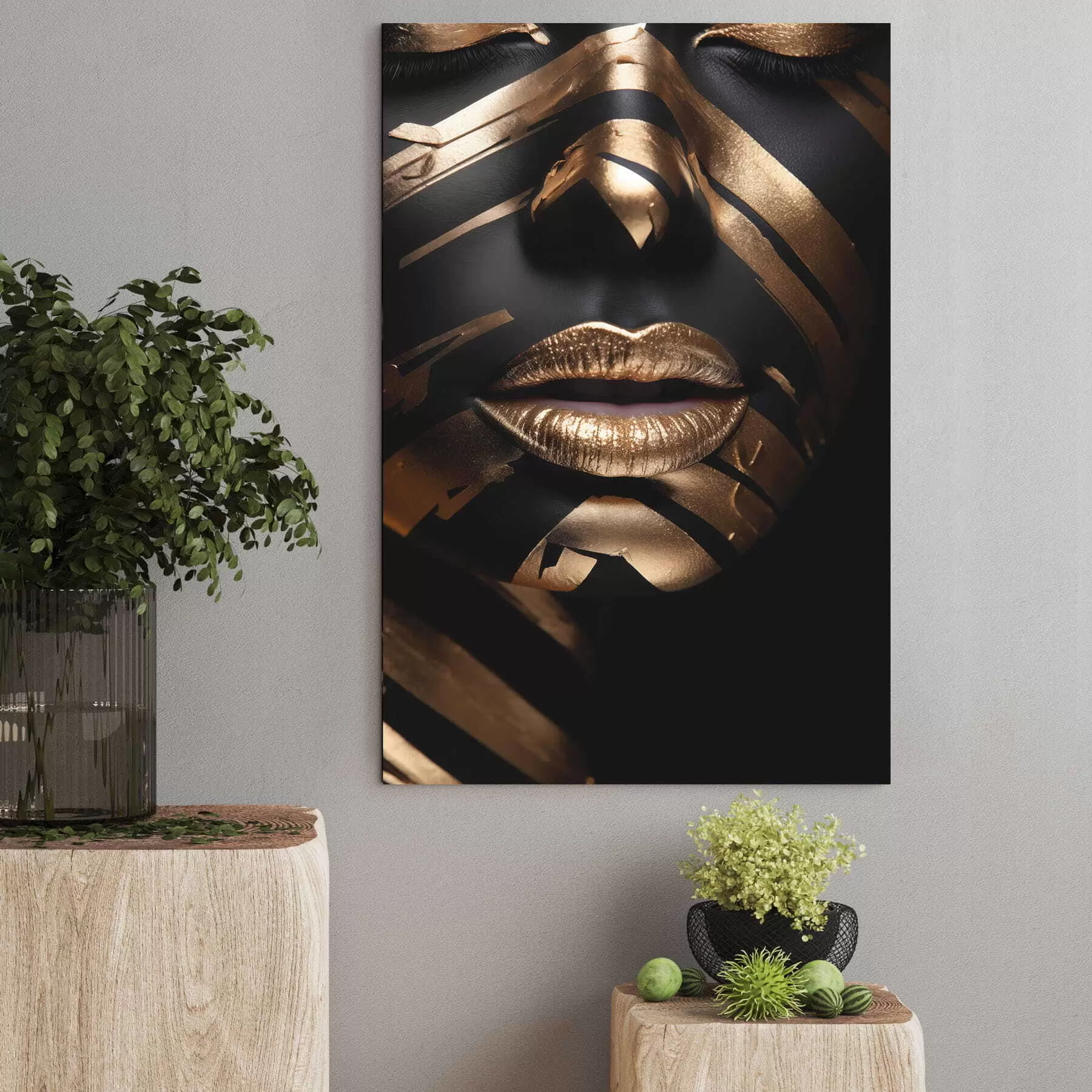 Paveikslėlis Veidas su juodomis juostomis s47320