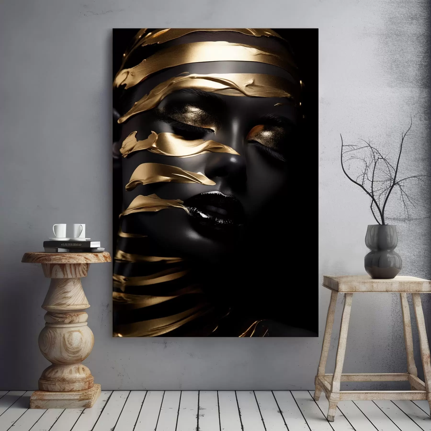 Paveikslėlis Veidas su tamsiu atspalviu ir dryželiais s47321