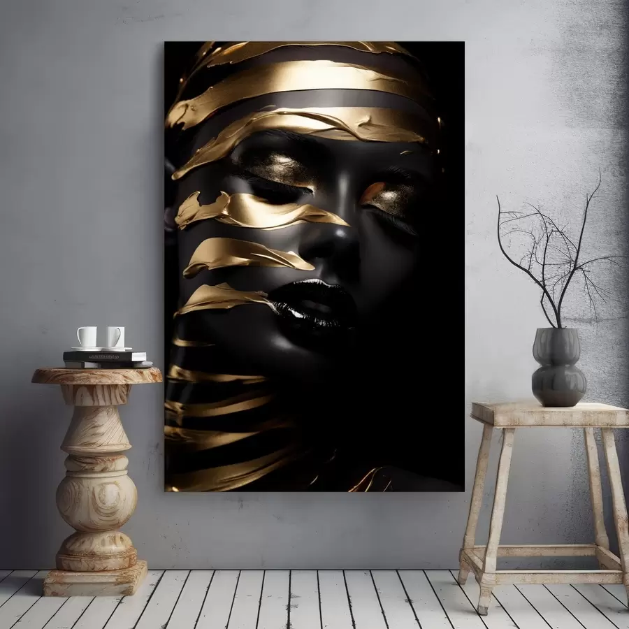 Paveikslėlis Veidas su tamsiu atspalviu ir dryželiais s47321