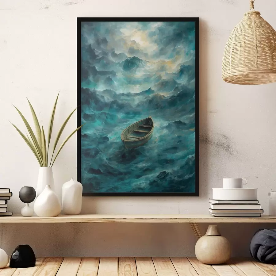 Fototapetai Valtis ant bangų audringoje jūroje f47272