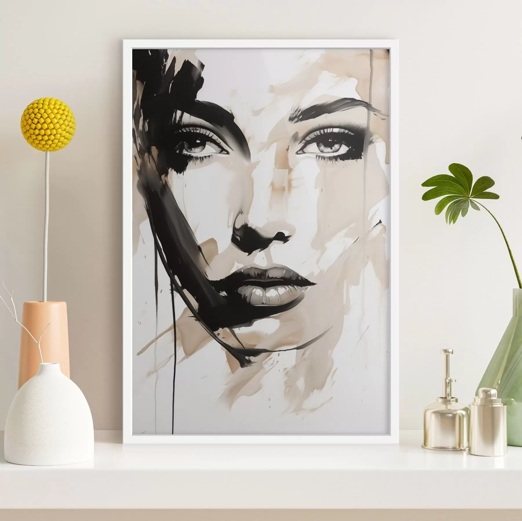 Fototapetai Abstraktus moters portretas šviesiais tonais f47290