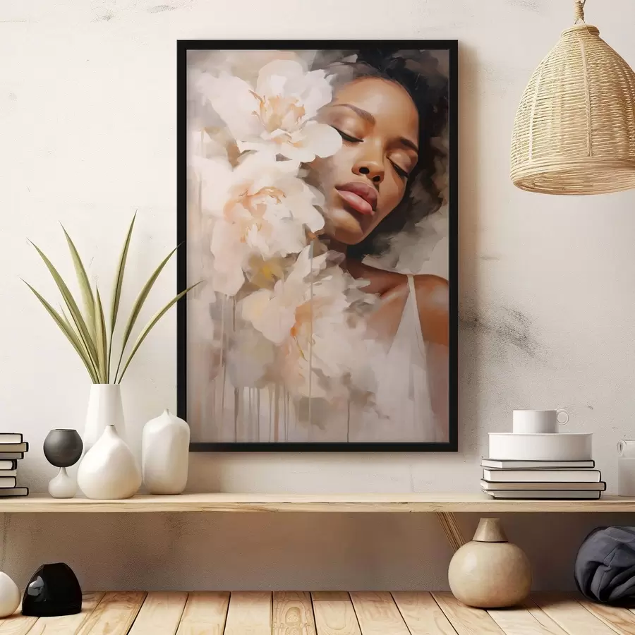 Fototapetai Moterų portretai šalia didelių gėlių f47307