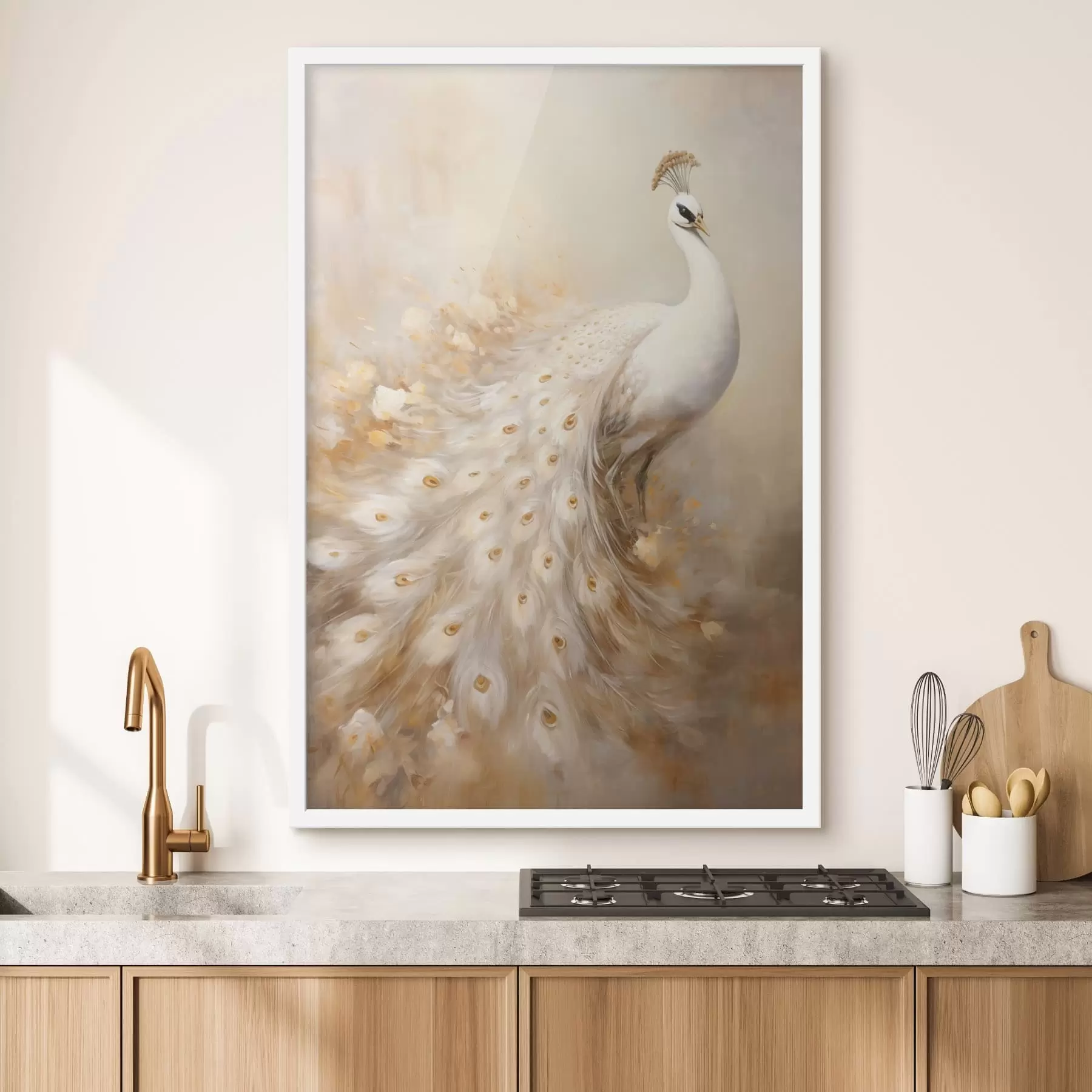 Fototapetai Šviesus paukštis su ilga uodega šviesiais atspalviais f47309