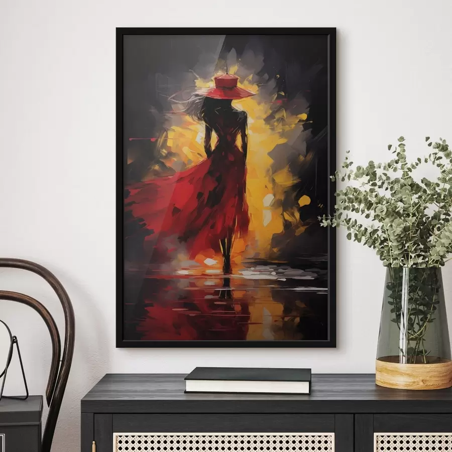 Fototapetai Raudona figūra ryškioje šviesoje f47318