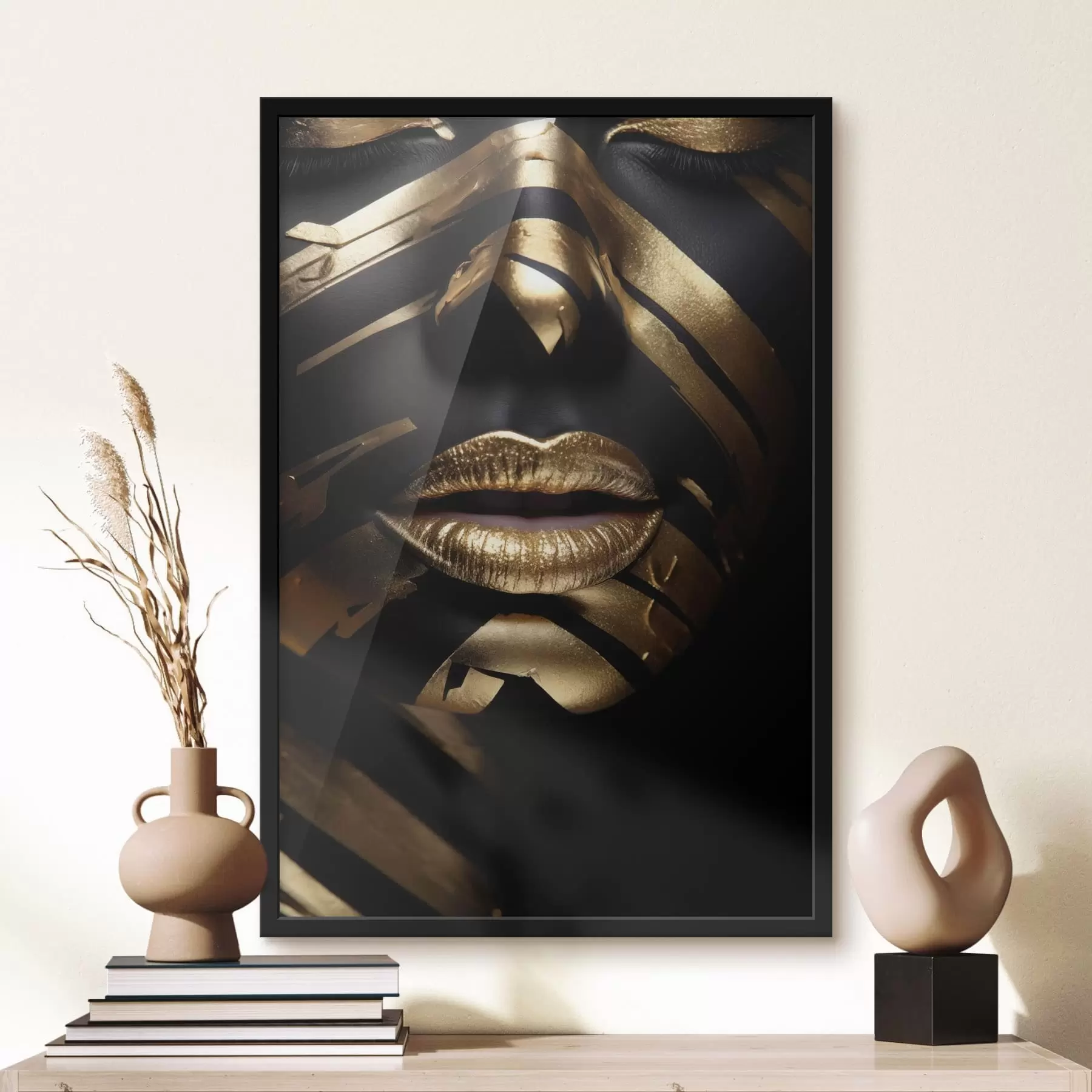 Fototapetai Veidas su juodomis juostomis f47320