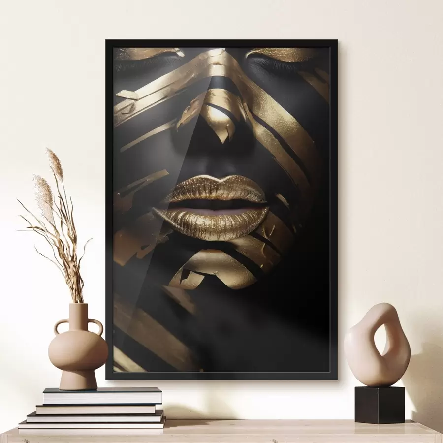 Fototapetai Veidas su juodomis juostomis f47320