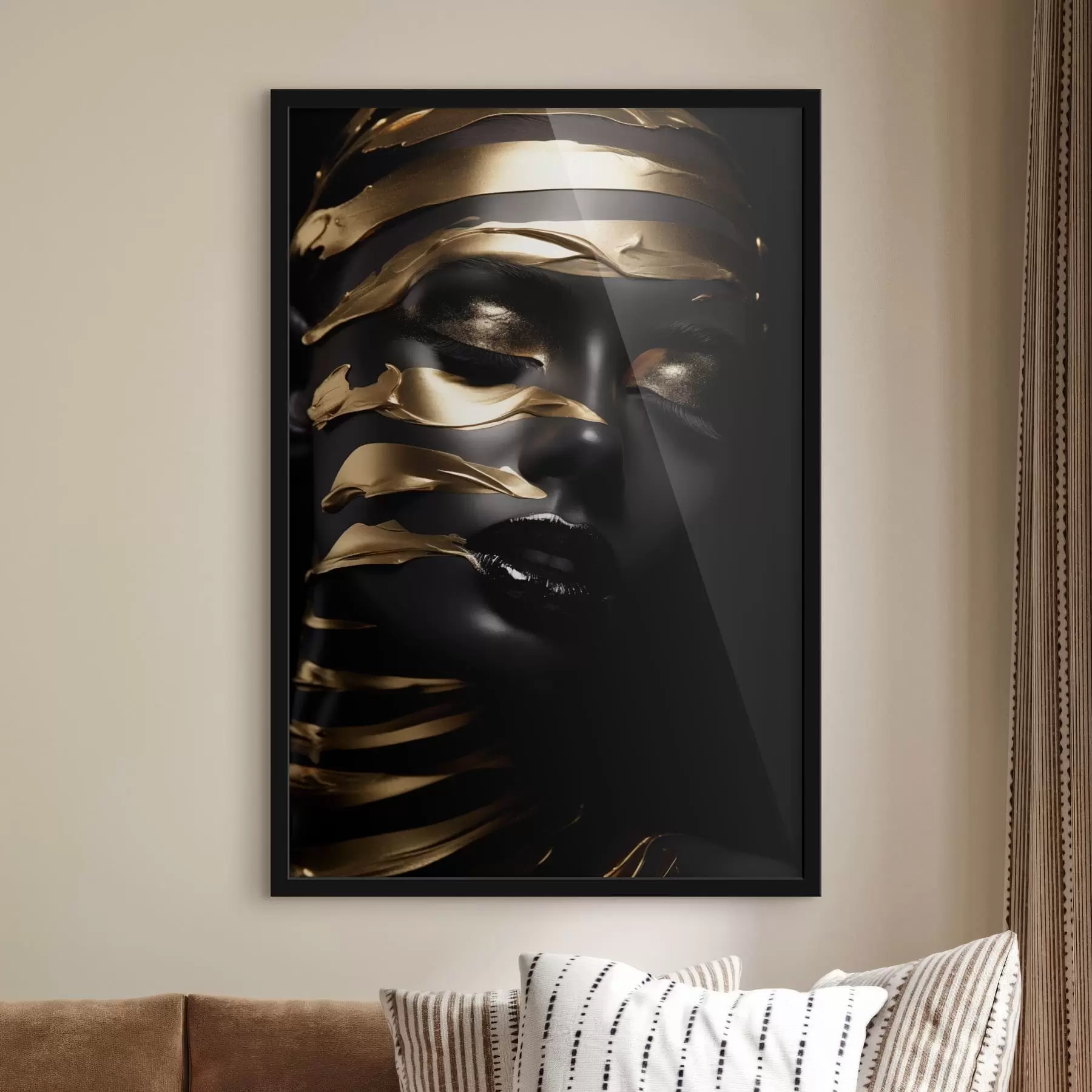 Fototapetai Veidas su tamsiu atspalviu ir dryželiais f47321