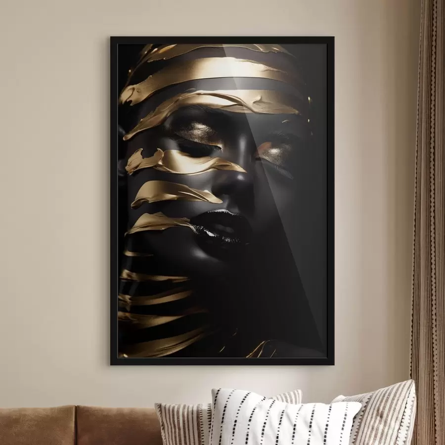 Fototapetai Veidas su tamsiu atspalviu ir dryželiais f47321