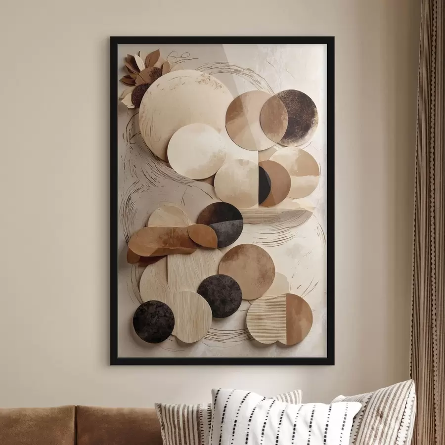 Fototapetai Apvalių formų kompozicija šiltais tonais f47751