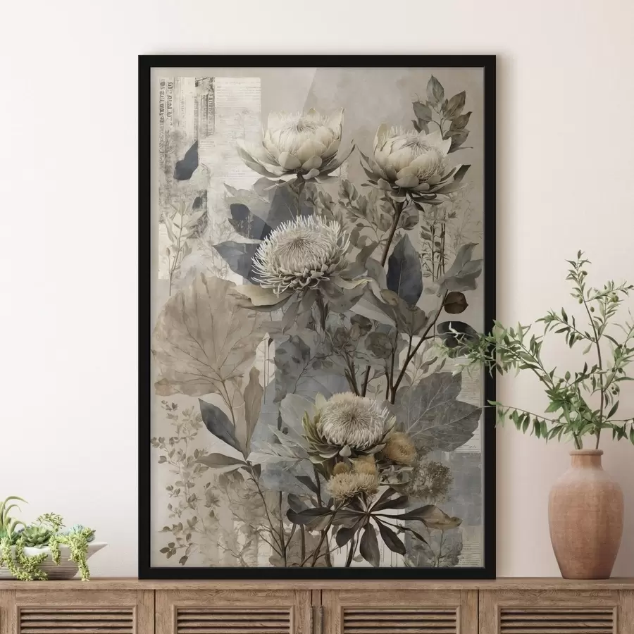 Fototapetai Botaninė kompozicija prislopintais atspalviais f47755