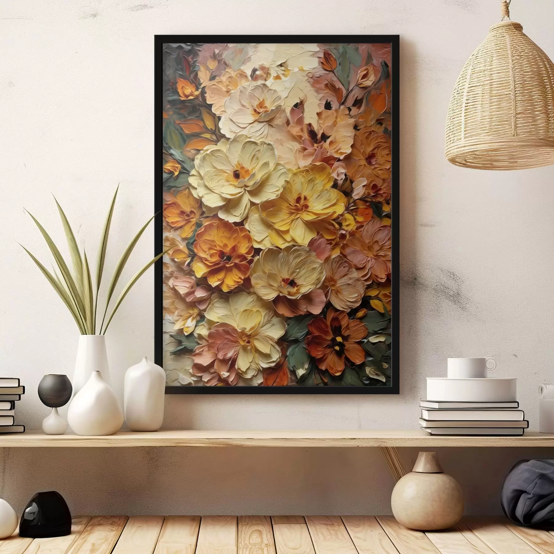 Fototapetai Turtinga kompozicija iš ryškių gėlių šiltų atspalvių f47760