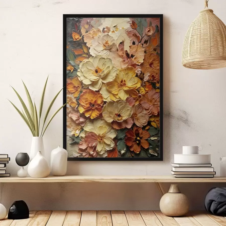 Fototapetai Turtinga kompozicija iš ryškių gėlių šiltų atspalvių f47760