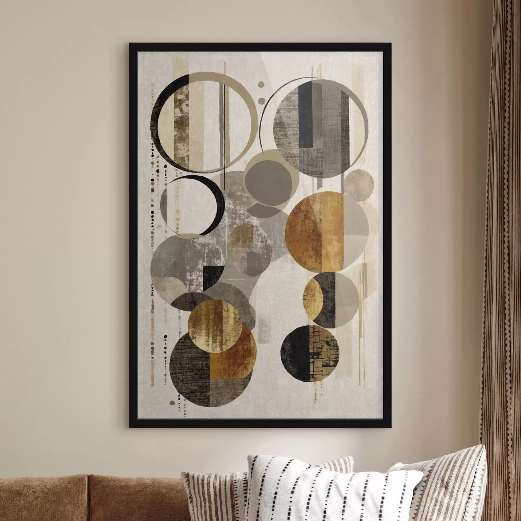 Fototapetai Abstrakčios apskritimo formos šiltų ir neutralių atspalvių f47766