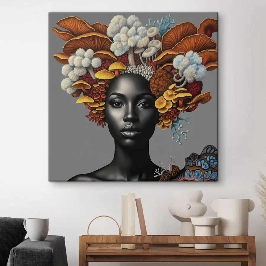 Paveikslėlis Moteris su grybais s47788