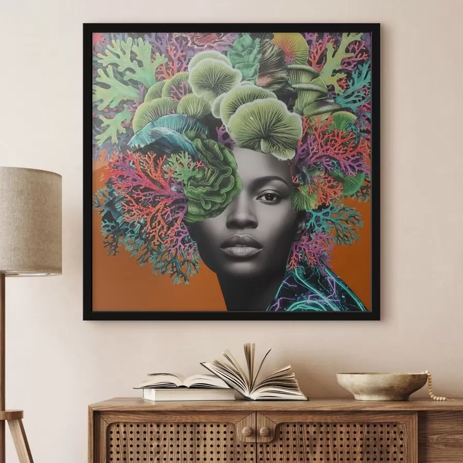 Fototapetai Psichodelinis portretas su grybais f47787