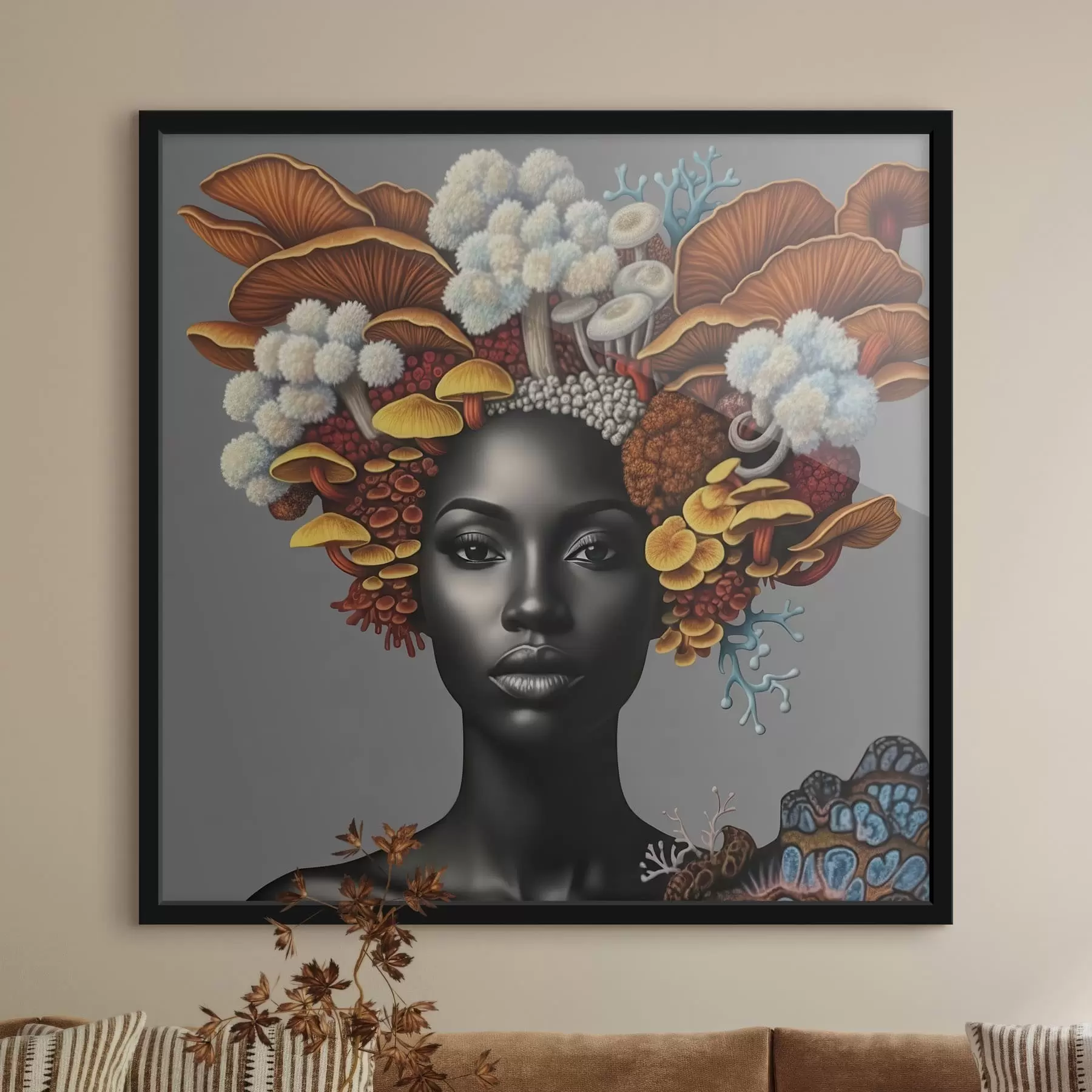 Fototapetai Moteris su grybais f47788