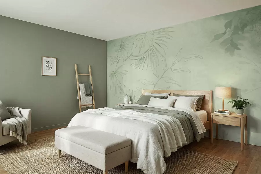 Fototapetai Linijiniai augalai ant vėsaus mėlyno fono w05128v2