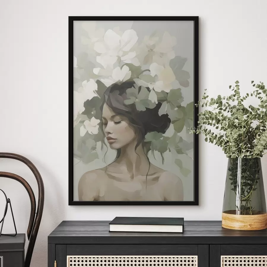 Fototapetai Merginos su gėlių vainiku portretas f47807