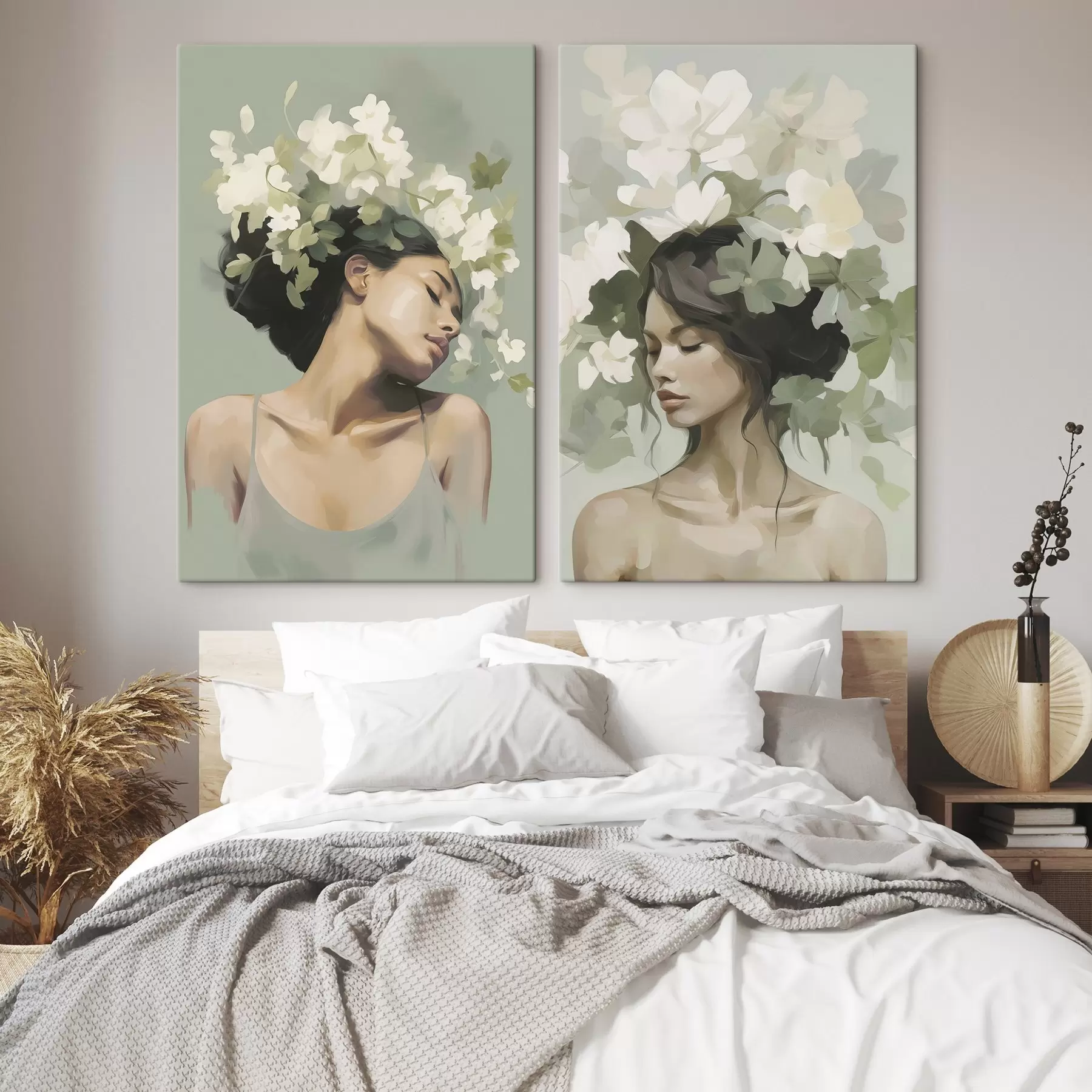 Paveikslėlis Mergina su gėlių vainiku m30007