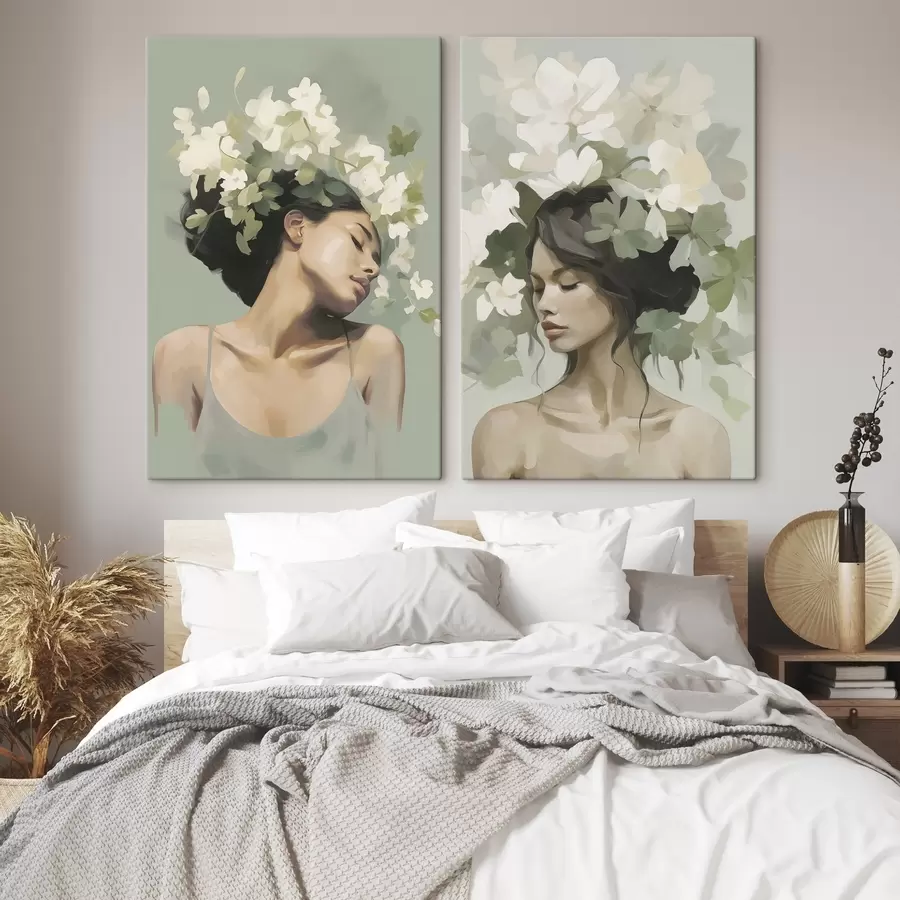 Paveikslėlis Mergina su gėlių vainiku m30007