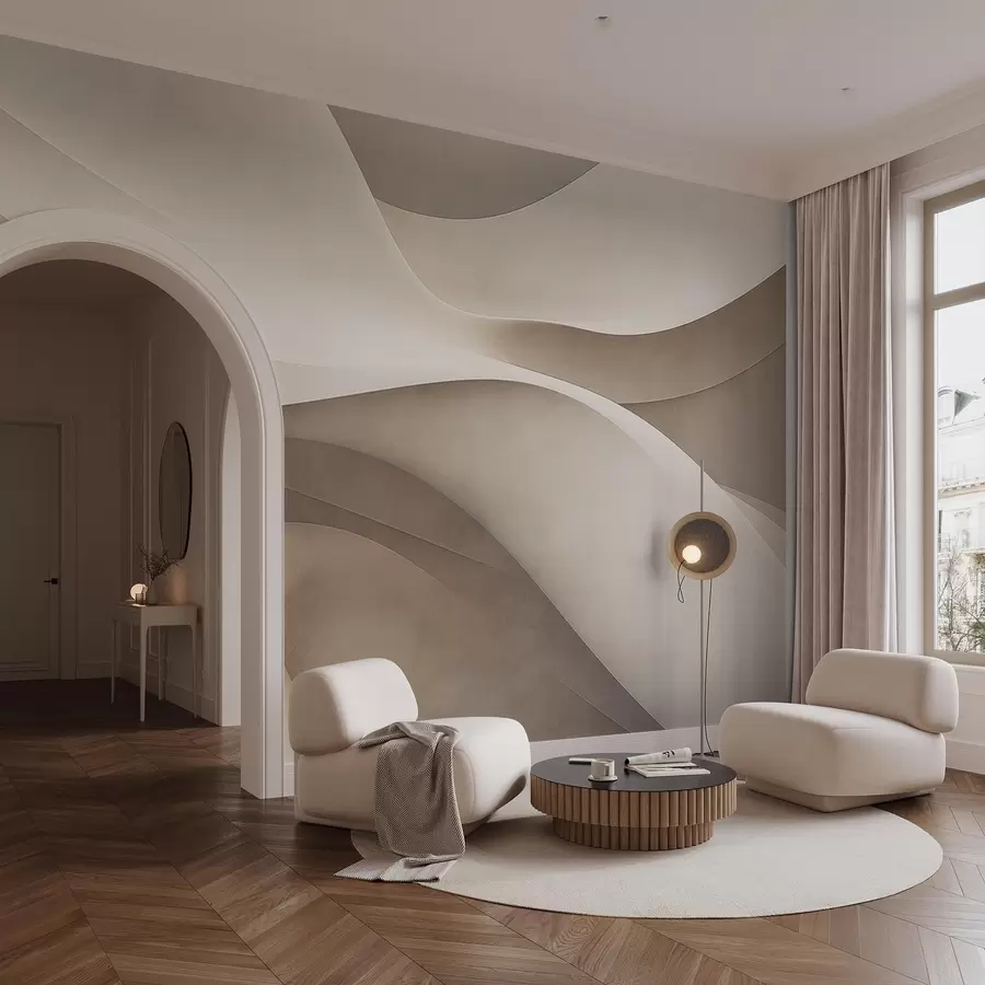 Fototapetai Abstrakčioji siena, bangos w09694