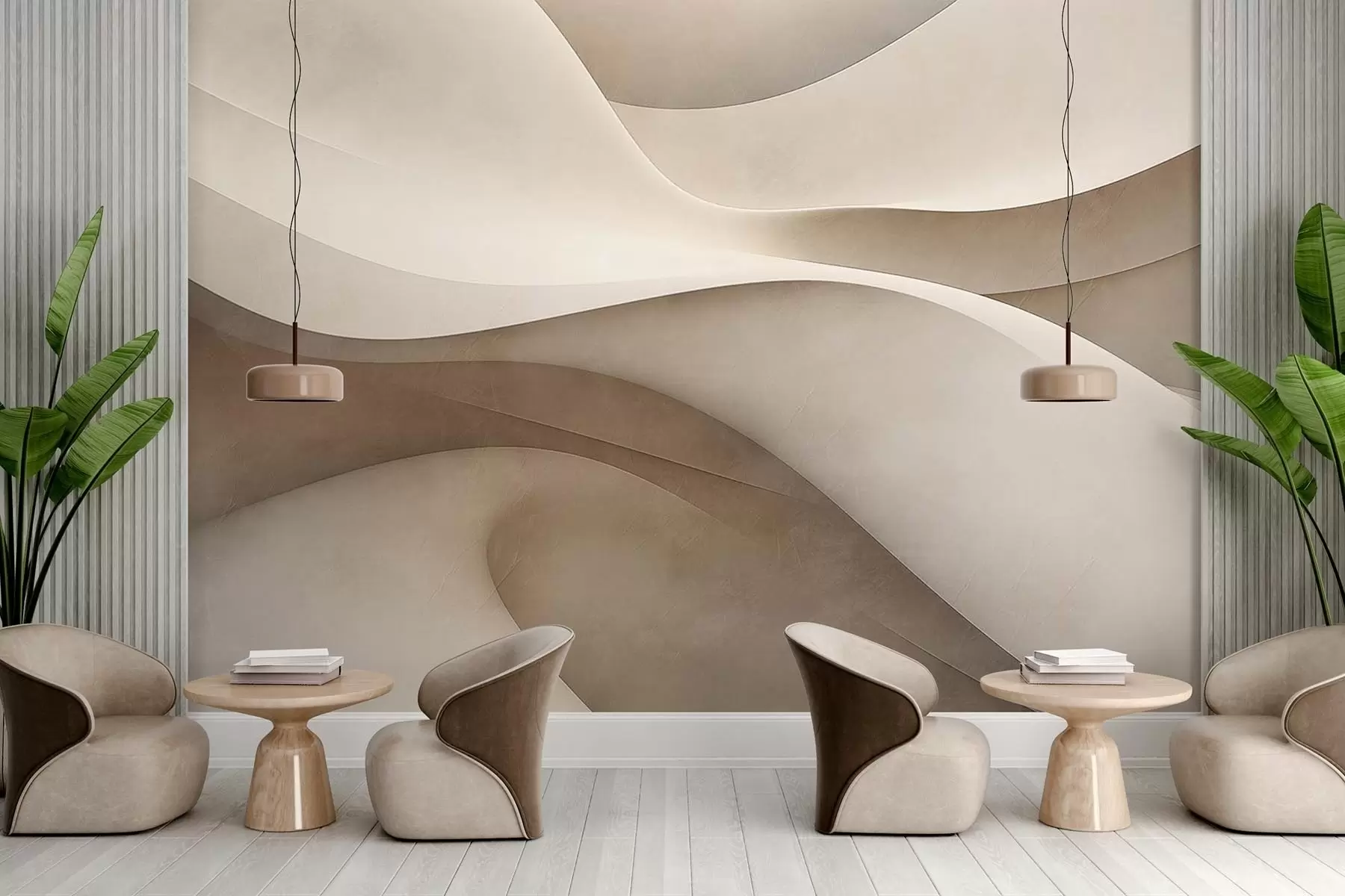 Fototapetai Abstrakčioji siena, bangos w09694