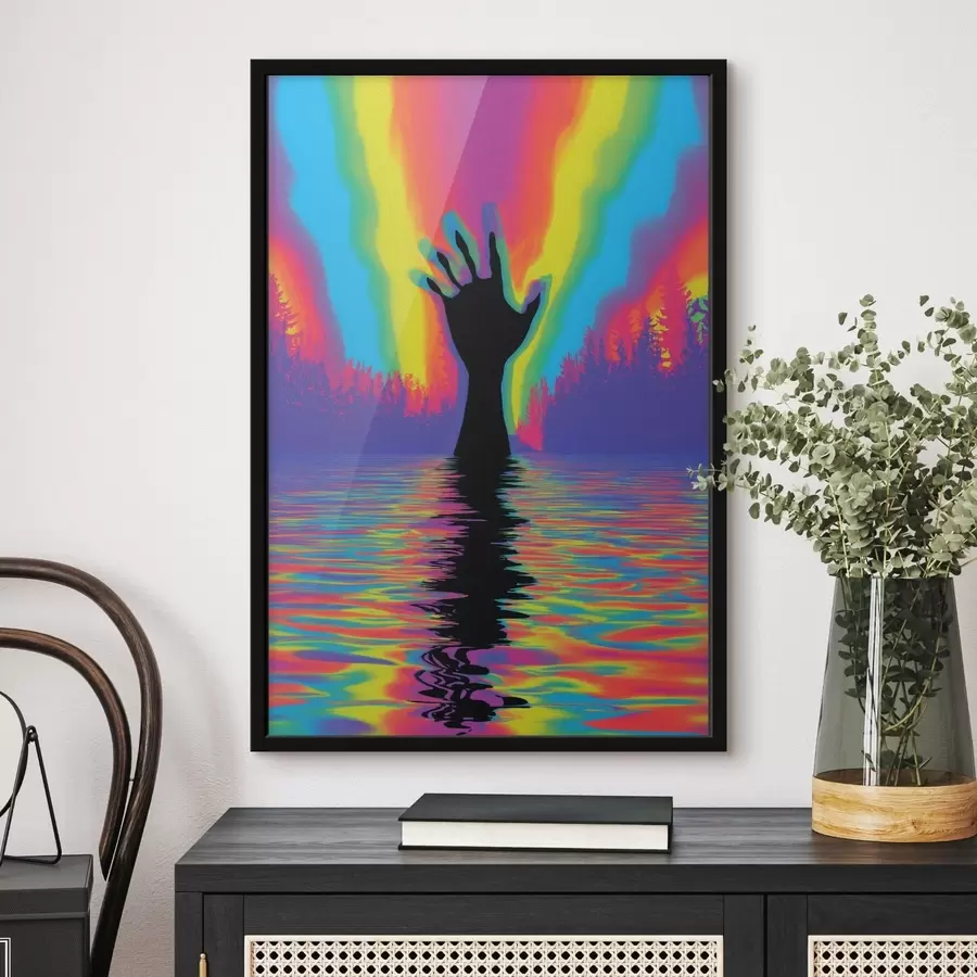 Fototapetai Rankos siluetas virš vandens f47903