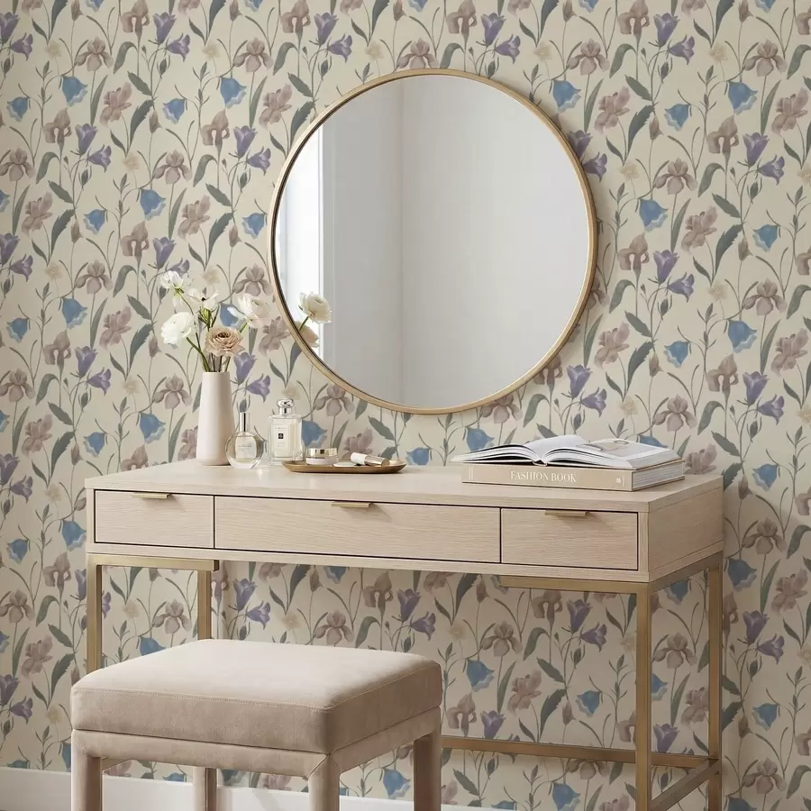 Fototapetai Pastelinis gėlių raštas ant šviesaus fono a01118