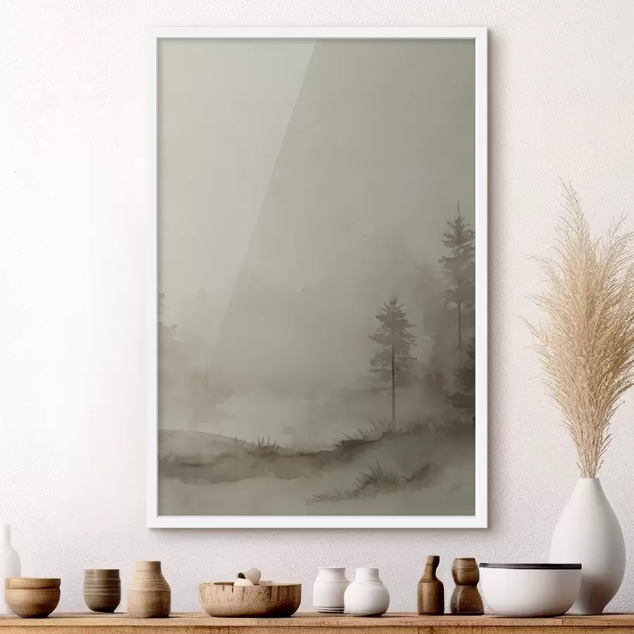 Fototapetai Spygliuočių miškas, akvarelės imitacija f47997