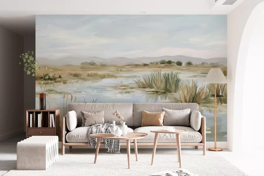 Fototapetai Ramus, taikus ežeras, vaizdingas kraštovaizdis w05214