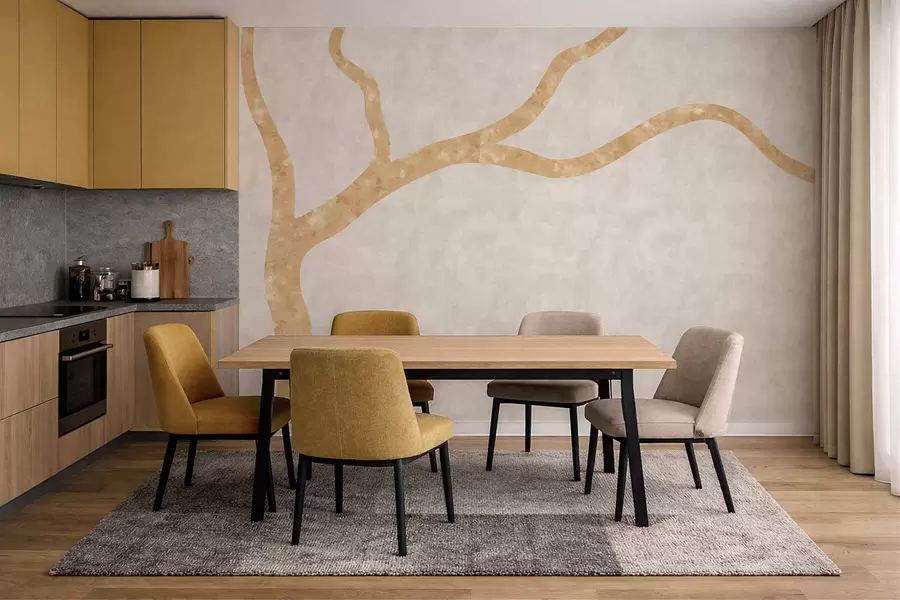 Fototapetai Šviesus šakelių ant šviesaus fono w05144