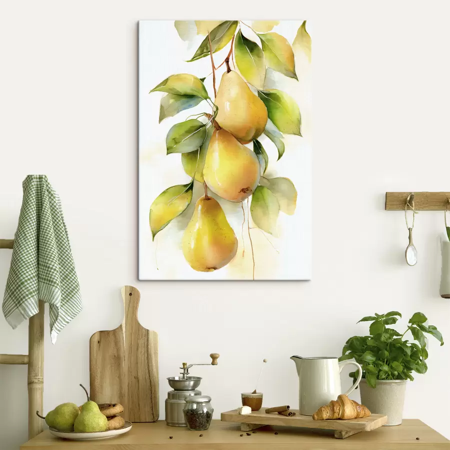 Paveikslėlis sultingi geltoni kriaušės akvarelės stiliumi s47931