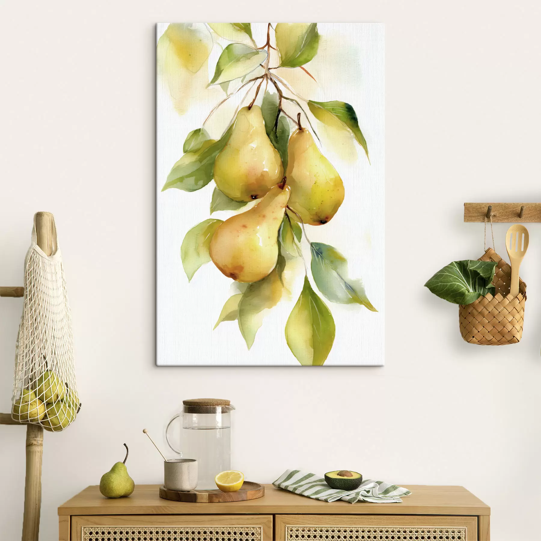 Paveikslėlis sultingi geltoni kriaušės akvarelės stiliumi s47932