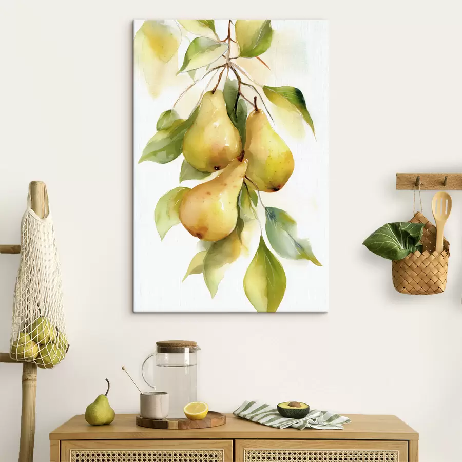 Paveikslėlis sultingi geltoni kriaušės akvarelės stiliumi s47932