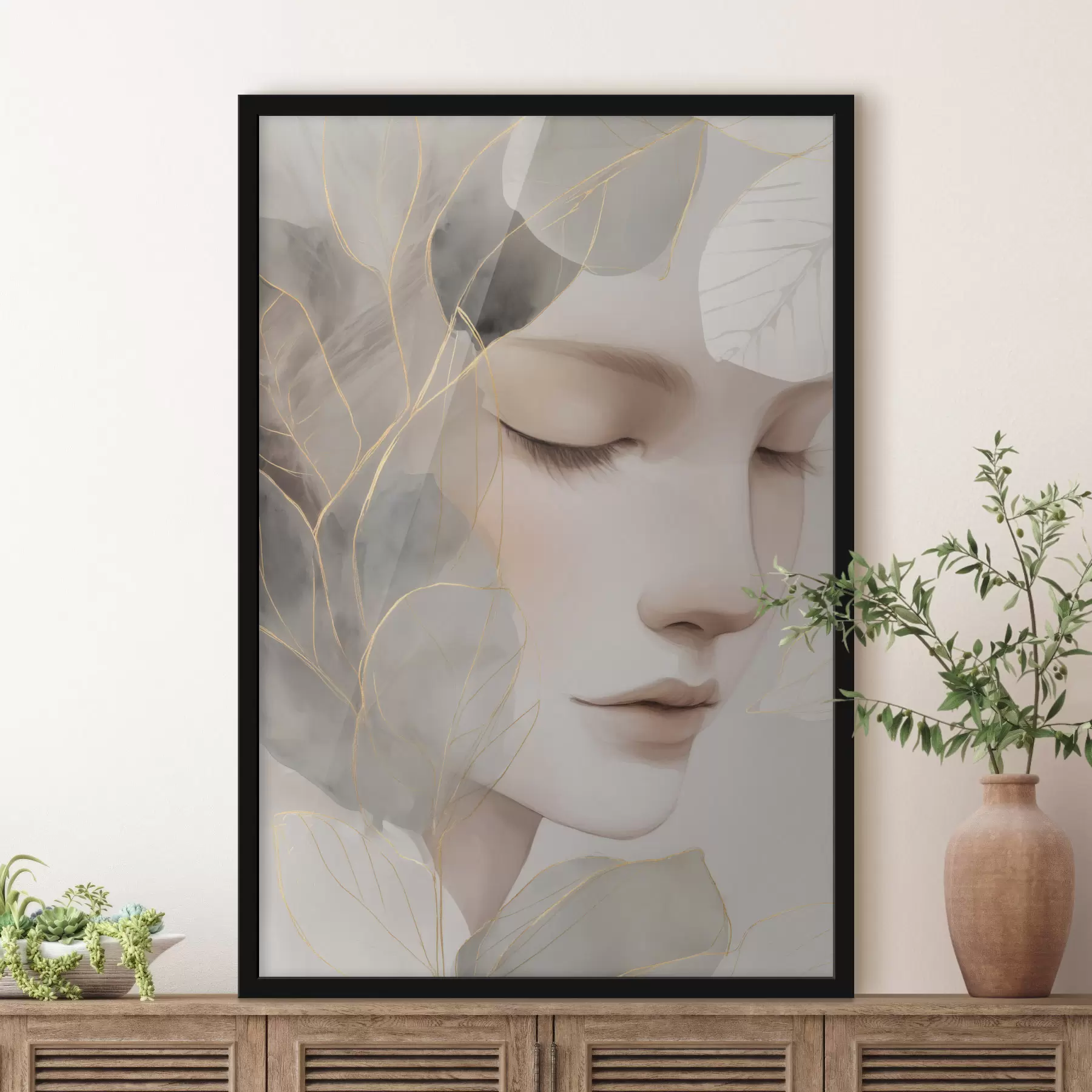 Fototapetai mergina lapų krūvoje f47937