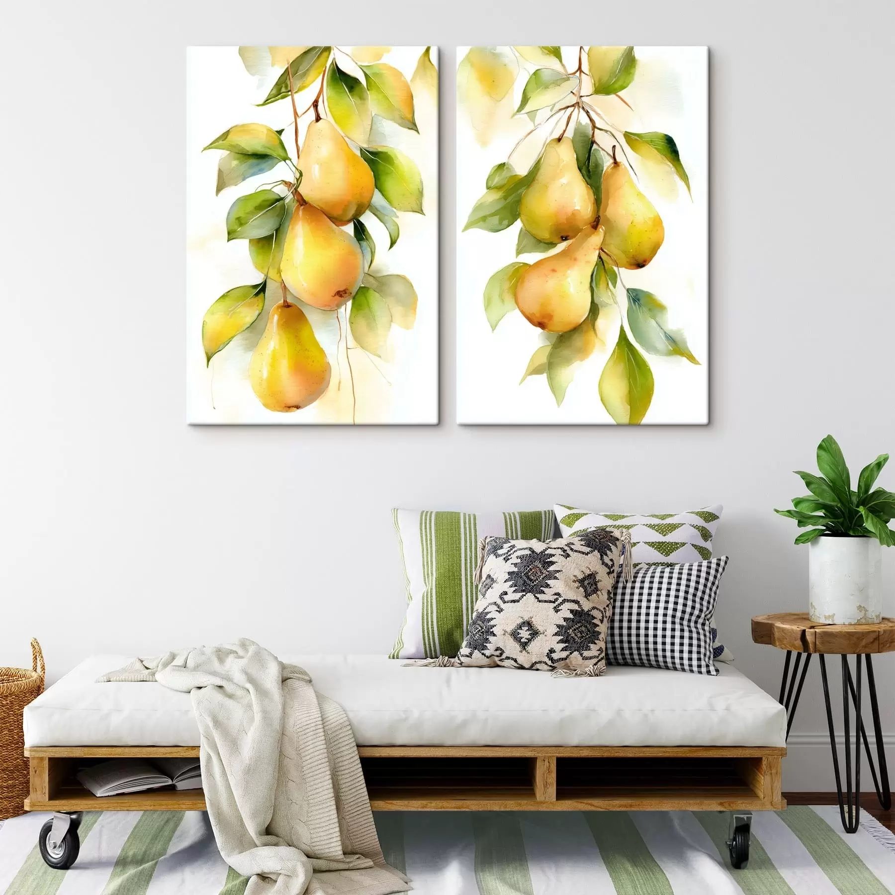 Paveikslėlis sultingi geltoni kriaušės akvarelės stiliumi m30088