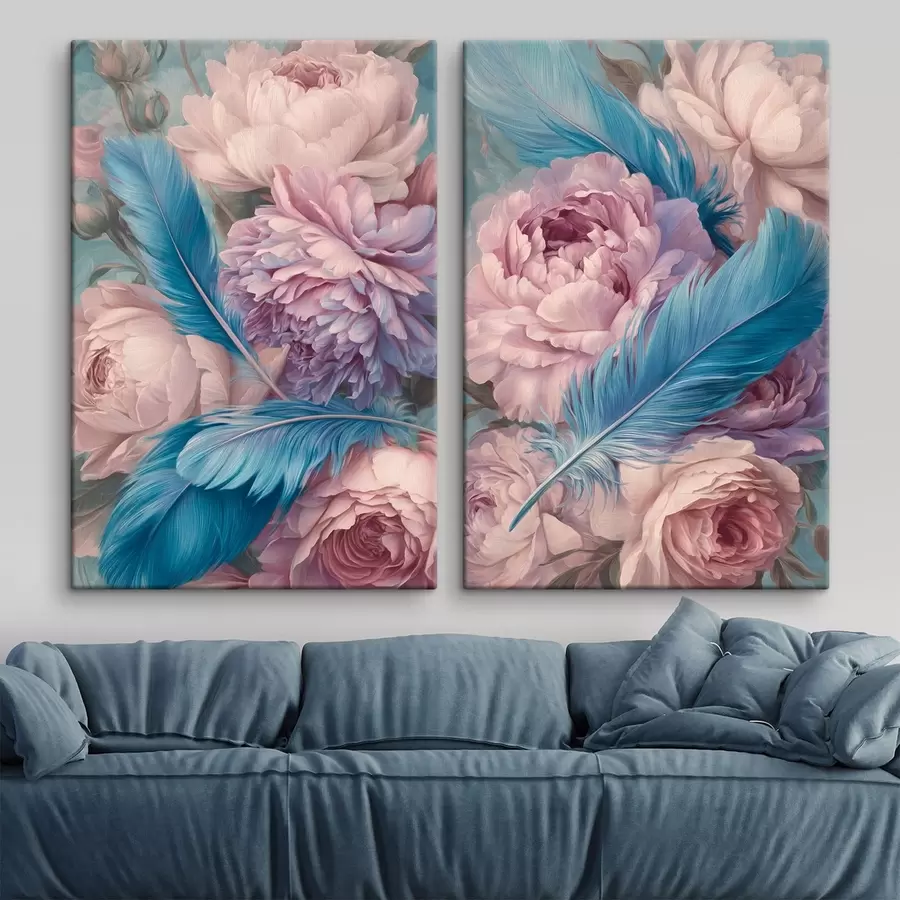 Paveikslėlis plunksnos tarp bijūnų m30092