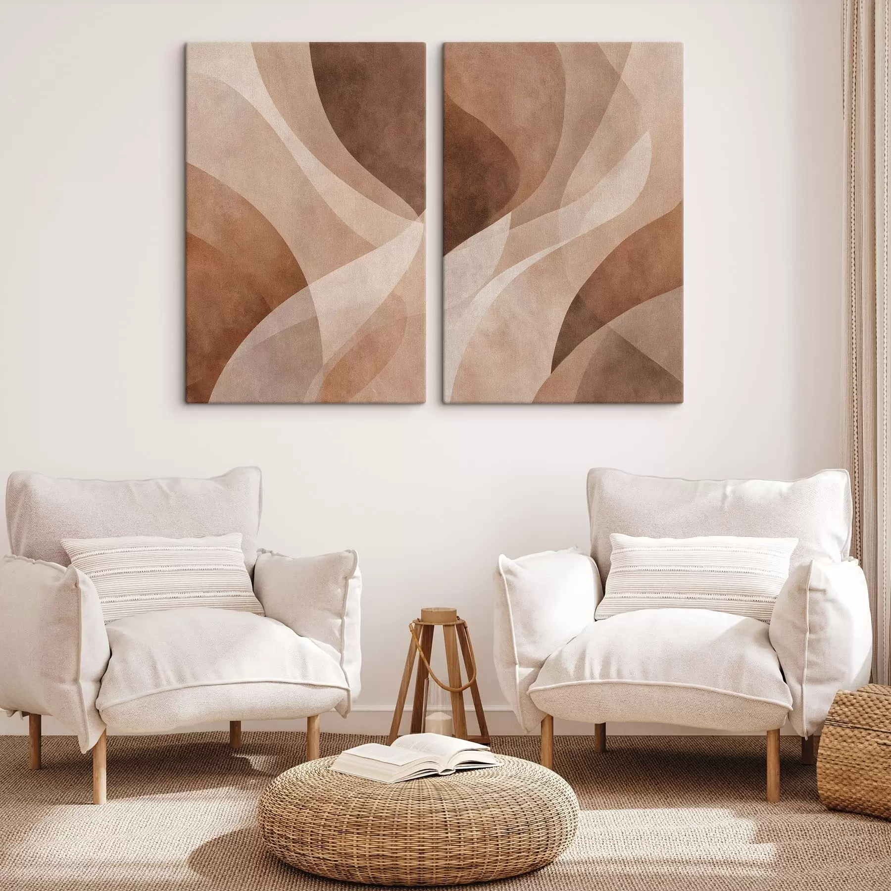 Paveikslėlis abstrakčios bangos šokolado atspalviais m30096