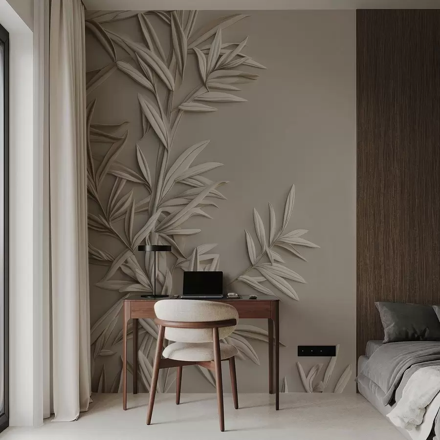 Fototapetai Bazreljefo lapų imitacija w05244