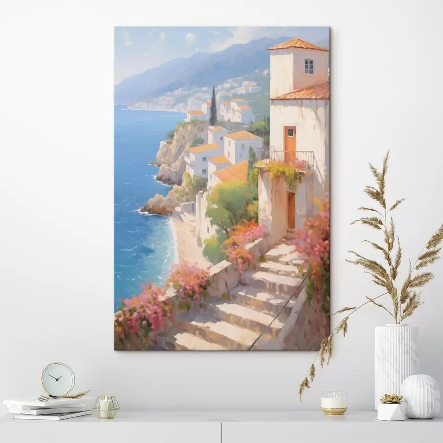 Paveikslėlis impresionistinis Viduržemio jūros pakrantės kaimelis s48060