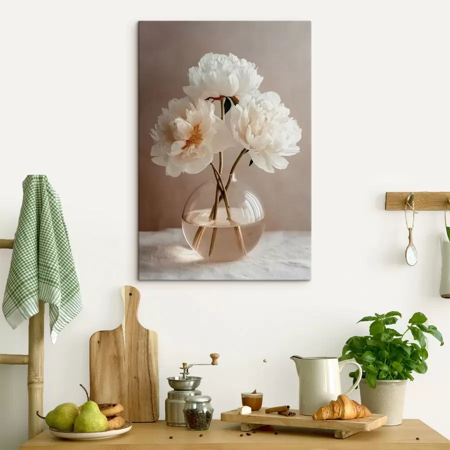 Paveikslėlis vėjuotas minimalistinis natiurmortas su  pionijomis s48119