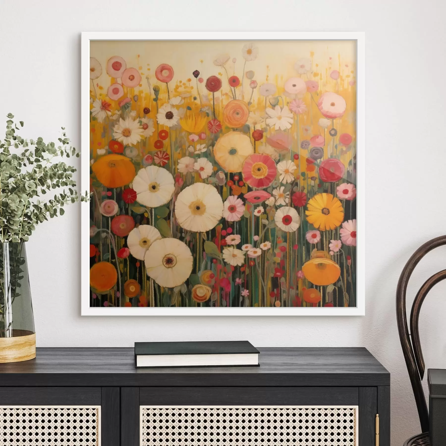 Fototapetai gyvas dekoratyvinių gėlių laukas f48112