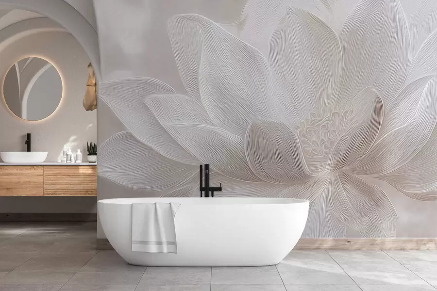 Fototapetai Abstrakčios bangos šviesiai smėlio spalvos tonais w05266