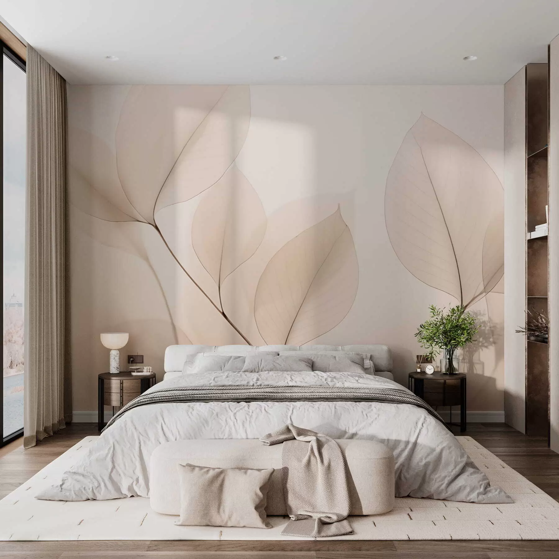 Fototapetai Balta gėlė su plona linija w05268