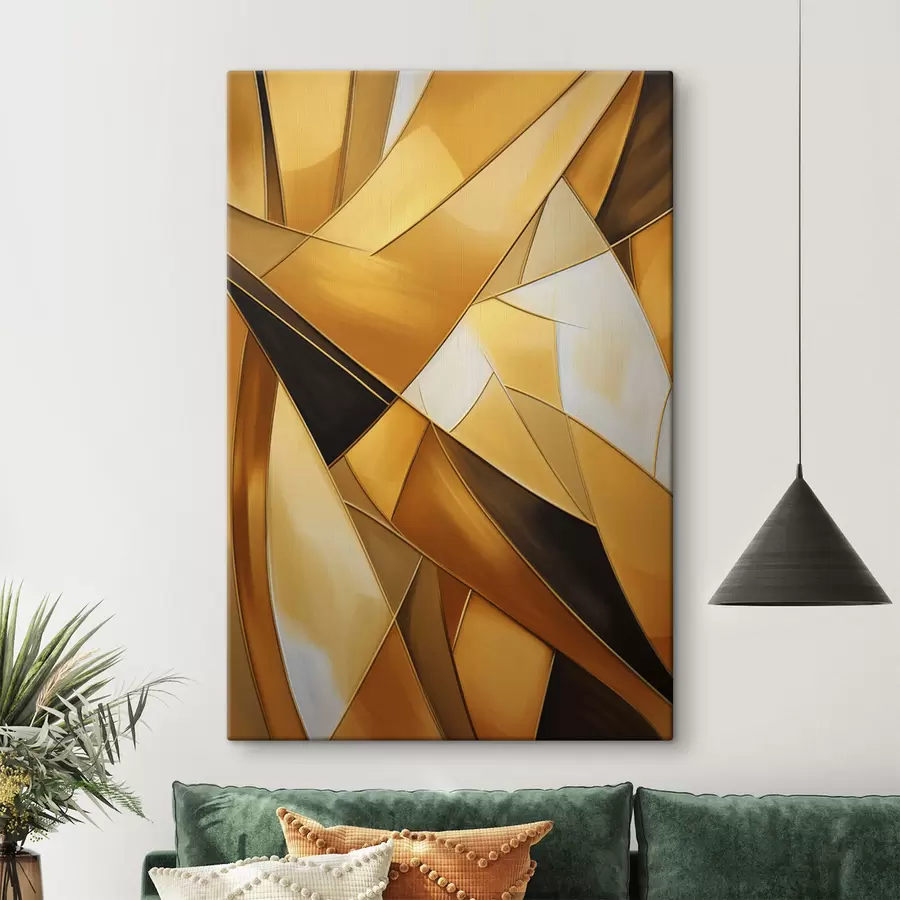 Paveikslėlis Abstrakčios geometrinės formos oranžinių, rudų ir baltų atspalvių su plonais kontūrais ant tekstūruoto fono s47863