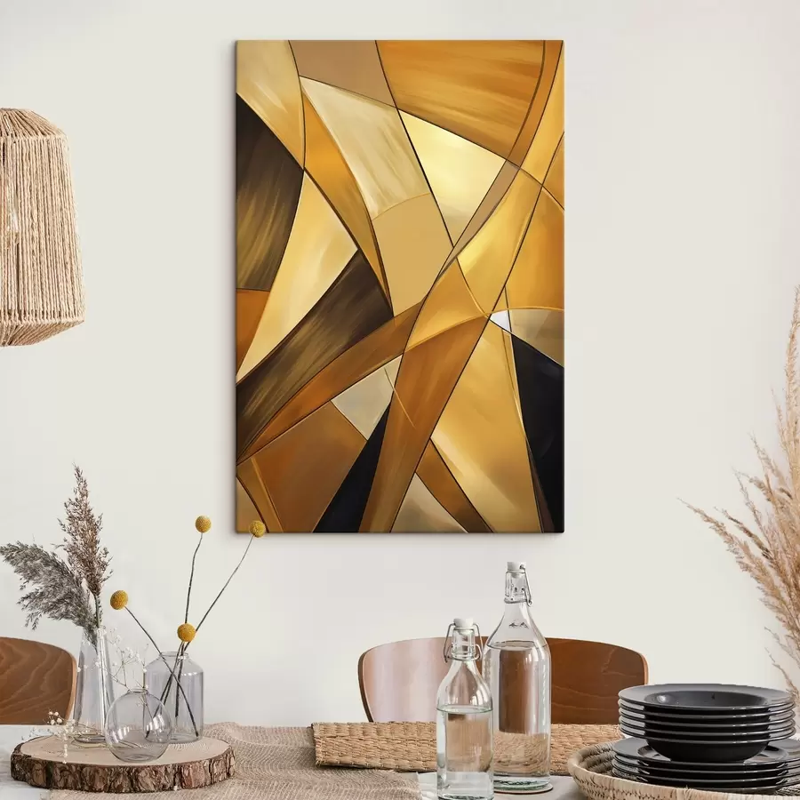 Paveikslėlis Abstrakčios geometrinės formos oranžinių, rudų ir baltų atspalvių su plonais kontūrais ant tekstūruoto fono s47864