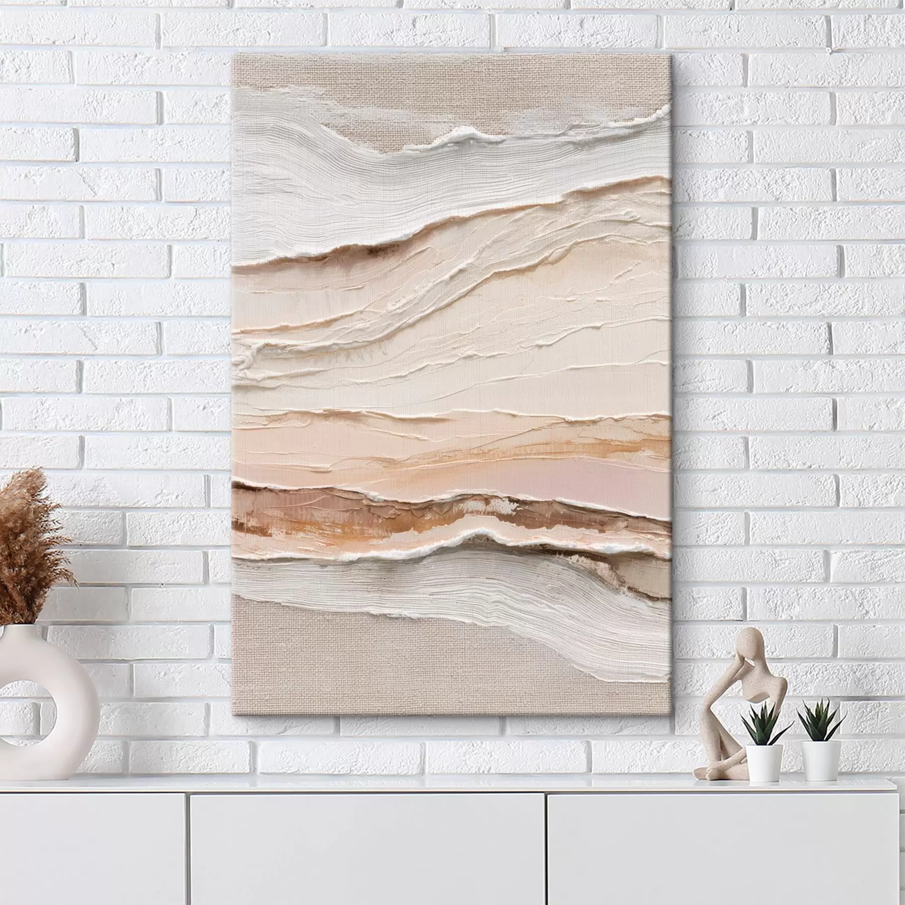 Paveikslėlis Sluoksniuota kompozicija smėlio ir kreminių atspalvių s47966